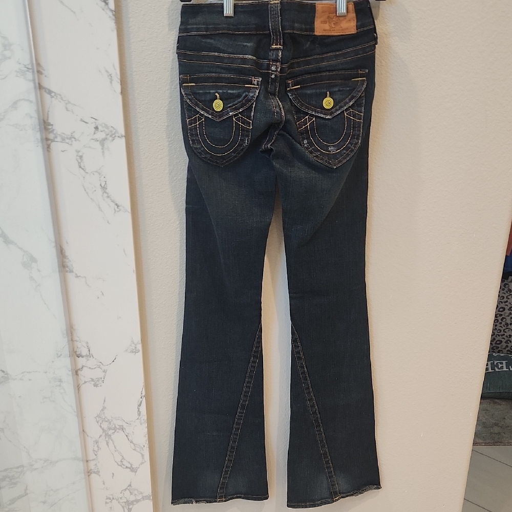 True Religion Dark Blue Boot Cut Jeans, Size 25 - Picture 5 of 10